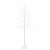 vidaXL Birke-juletr&aelig; Hvid 25 x 25 x 240 cm Plastik 493 LED'er