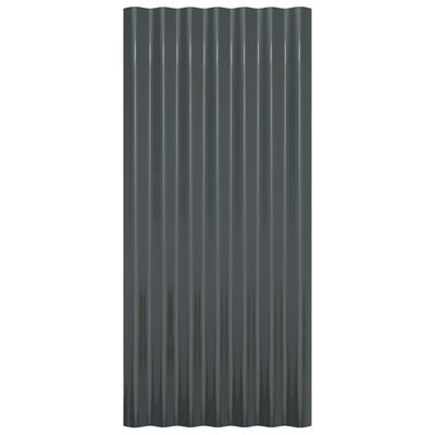 vidaXL tagplader 36 stk. 80x36 cm pulverlakeret stål antracitgrå