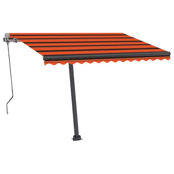 vidaXL fritstående markise 350x250 cm automatisk betjening orange/brun