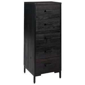 vidaXL kommode 42x35x110 cm massivt fyrretr&aelig; sort