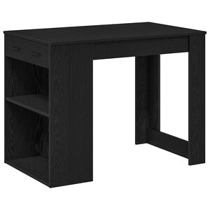 vidaXL skrivebord med skuffe og hylde 102x62x77,5 cm sort-eg