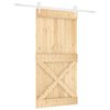 vidaXL Skyded&oslash;r Natur og hvid 100 x 210 cm Massivt Fyrretr&aelig;
