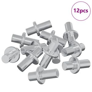 vidaXL Hylde Peg 12 pcs S&oslash;lv 8,6 x 8,6 x 14,6 mm St&aring;l
