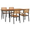 vidaXL spisebordss&aelig;t til haven 5 dele massivt akacietr&aelig; og metal
