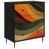 vidaXL Skuffeskab BONN Retro b&oslash;lgeprint 66 x 36,5 x 76 cm Sort eg
