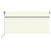 vidaXL markise m. gardin+LED+vindsensor 3x2,5 m automatisk cremefarvet