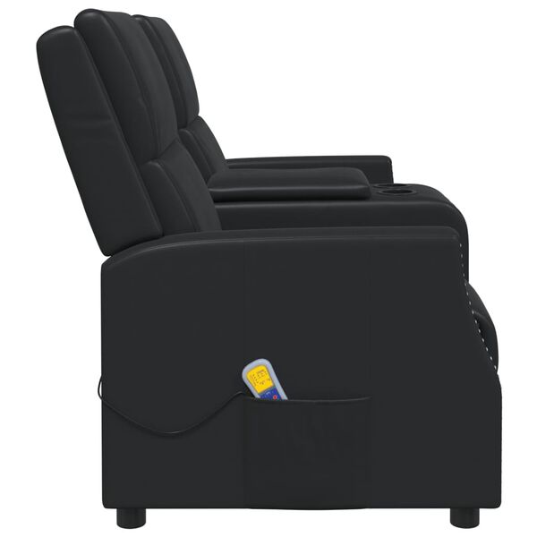 vidaXL 2-personers massagestol m. kopholder kunstlæder sort