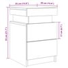 vidaXL sengeborde 2 stk. 35x39x55 cm LED-lys konstrueret træ kunsteg