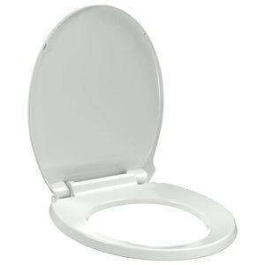 vidaXL soft close-toilets&aelig;de oval hvid