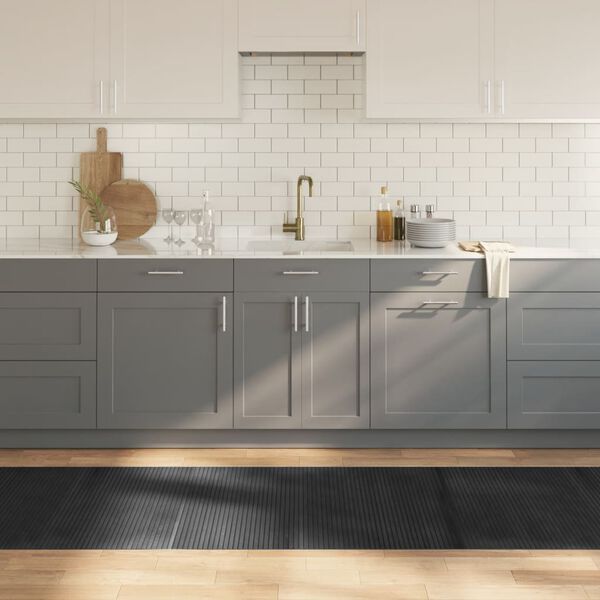 vidaXL gulvt&aelig;ppe 80x300 cm rektangul&aelig;r bambus gr&aring;