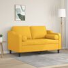 vidaXL 2-personers sofa med puder og hynder 120 cm stof lysegul