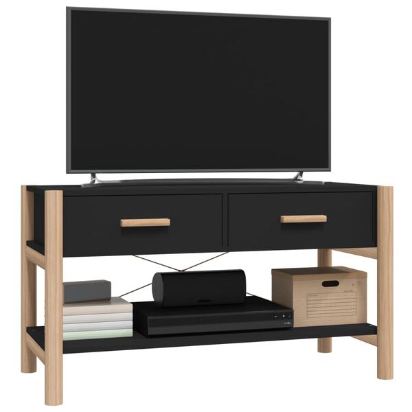 vidaXL tv-bord 82x38x45 cm konstrueret træ sort