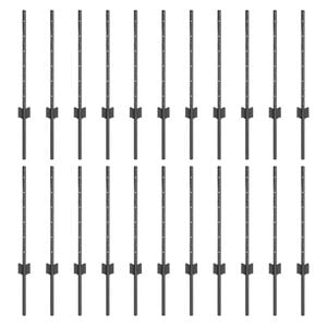 vidaXL Hegnsp&aelig;l 22 pcs Gr&aring; 100 cm St&aring;l