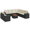 vidaXL sofas&aelig;t til haven 10 dele med hynder polyrattan sort