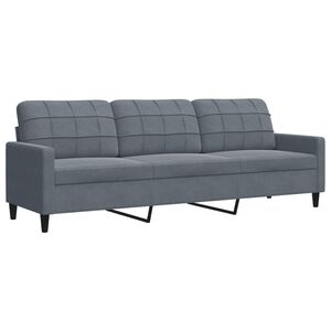 vidaXL 3-personers sofa 210 cm fl&oslash;jl m&oslash;rkegr&aring;