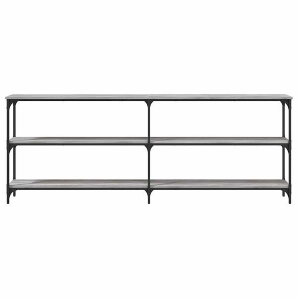 vidaXL konsolbord 200x29x75 cm konstrueret tr&aelig; gr&aring; sonoma-eg