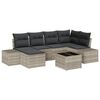 vidaXL Havesofa S&aelig;t med pude 7 pcs Lysegr&aring; polyrattan