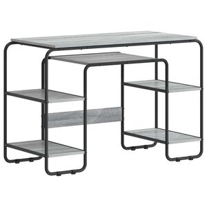 vidaXL Skrivebord med opbevaring Gr&aring; Sonoma 113,5 x 52 x 75,5 cm