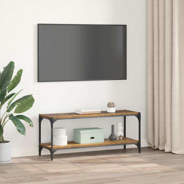 vidaXL TV-skab Gammelt træ 100x33x41cm Ingeniørt træ og jern