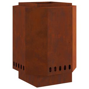 vidaXL R&oslash;gfri ildsk&aring;l Rusten 38 x 38 x 51 cm Cortenst&aring;l