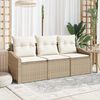 vidaXL Havesofa S&aelig;t med pude 3 pcs Beige og hvid polyrattan