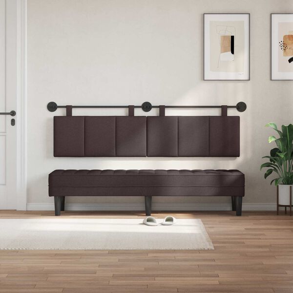 vidaXL H&aelig;ngende Hovedgavl V&aelig;gmonteret M&oslash;rk Brun 170 x 55 x 5 cm Stof