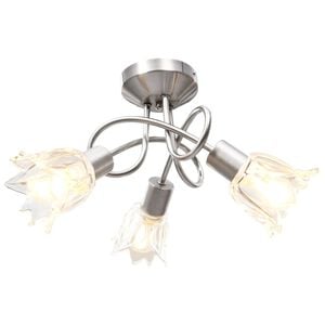 vidaXL loftlampe transparente glassk&aelig;rme til 3 E14-p&aelig;rer tulipanform