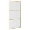 vidaXL Walk-in brusev&aelig;g Guld 100 x 195 cm h&aelig;rdet glas
