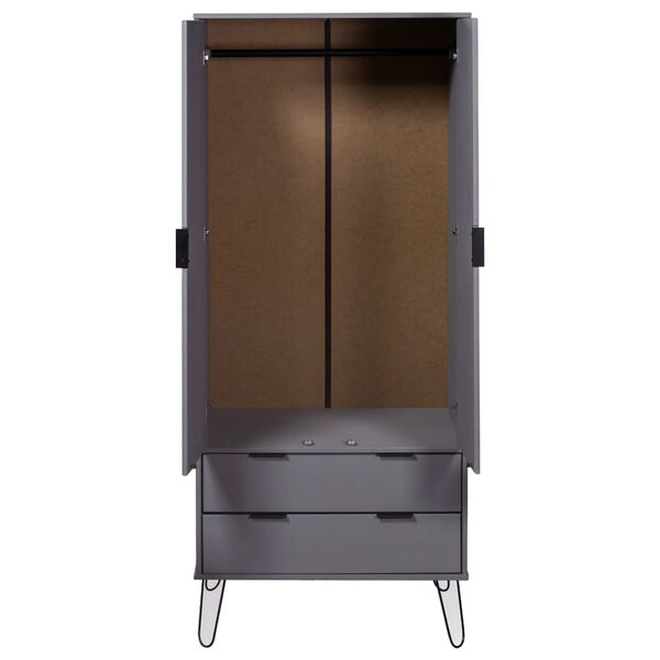 vidaXL kl&aelig;deskab New York massivt fyrretr&aelig; gr&aring;