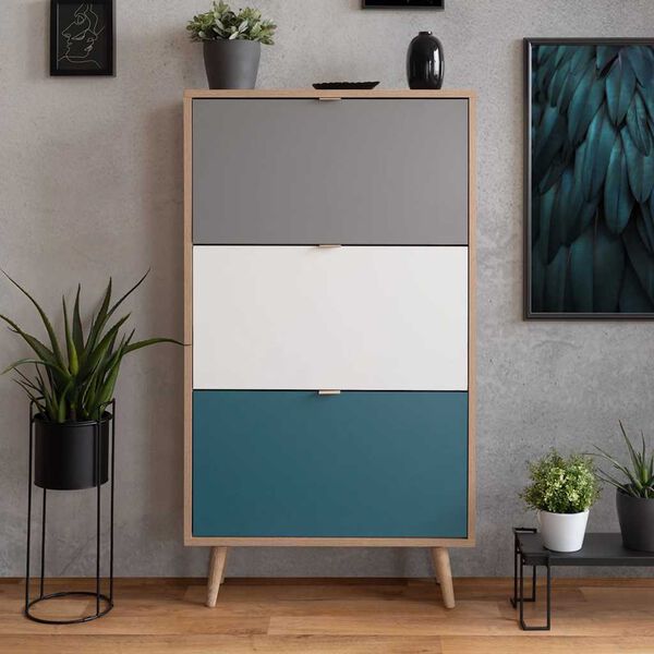 Finori skoskab C-uba 42 sonoma-egetr&aelig;sfarve og flerfarvet