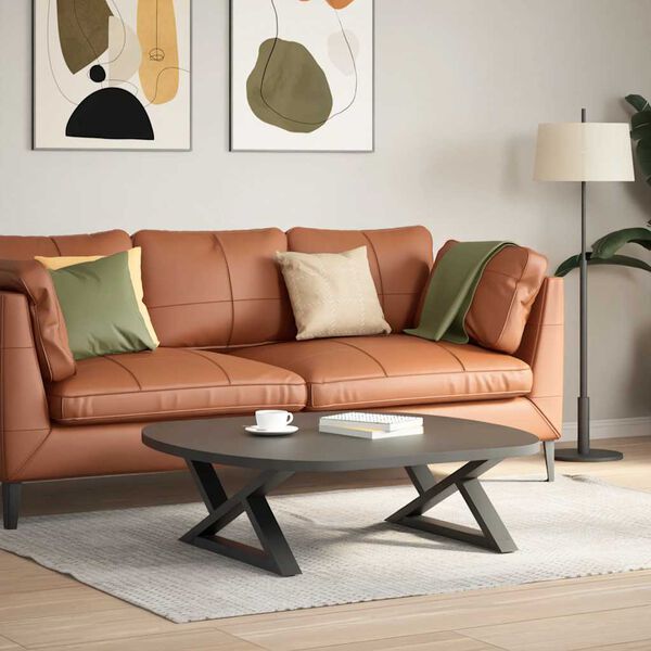 vidaXL sofabordsben 2 stk. antracit 70 x (30-31,3) cm st&aring;l