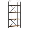 vidaXL Bogreol 4 niveauer 60 x 30 x 146 cm Konstrueret tr&aelig; R&oslash;get eg