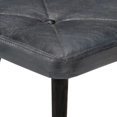 vidaXL lænestol med fodskammel ægte læder grå