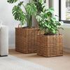 vidaXL Blomsterkurv med opbevaring 2 pcs Brun Lacak Rattan