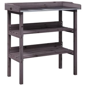 vidaXL plantebord med hylder 78x38x82,5 cm massivt grantr&aelig;