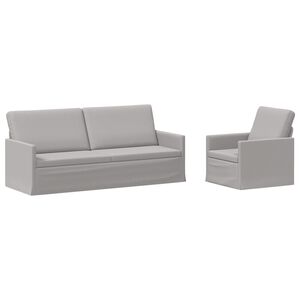 vidaXL Sofa S&aelig;t 2 pcs Skygr&aring; Stof