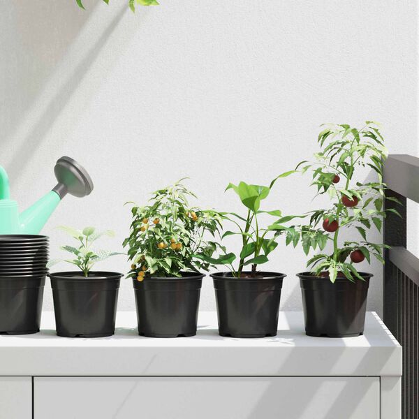 vidaXL Blomsterpotte 200 pcs Sort &Oslash; 15 x 12,5 cm Plastik