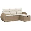 vidaXL sofas&aelig;t til haven 4 dele med hynder polyrattan beige