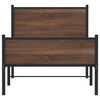 vidaXL sengeramme 75x190 cm uden madras metal brun egetræsfarve
