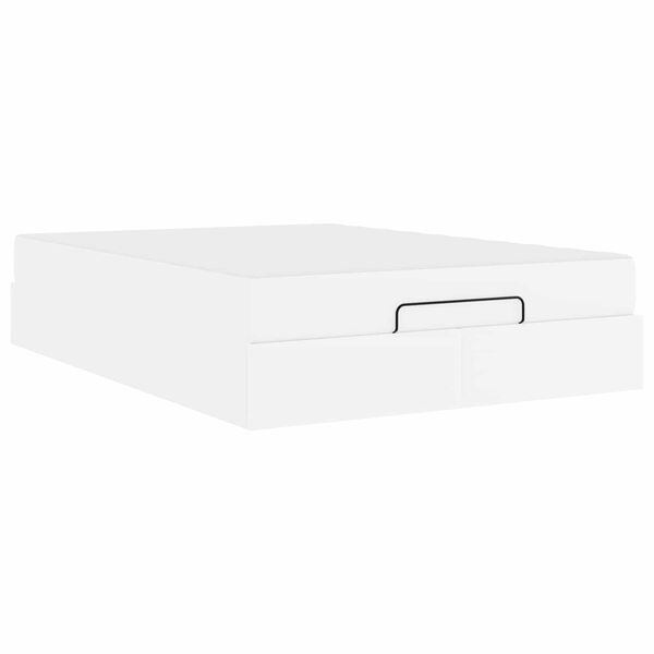 vidaXL Sengeramme med madras med madras 2 pcs Hvid PVC