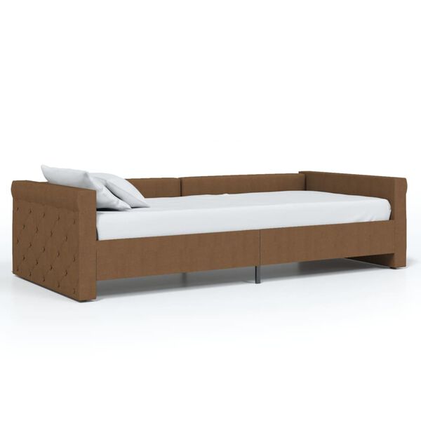 vidaXL daybed med USB 90x200 cm stof brun