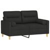 vidaXL 2-personers sofa med pyntepuder 120 cm stof sort