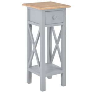 vidaXL sidebord 27 x 27 x 65,5 cm tr&aelig; gr&aring;