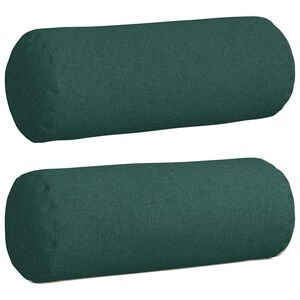 vidaXL Bolsterpuder 2 pcs M&oslash;rkegr&oslash;n &Oslash; 25 x 70 cm Stof