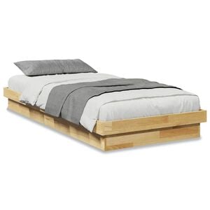 vidaXL Sengeramme uden madras 75x190 cm Massivt tr&aelig; Eg