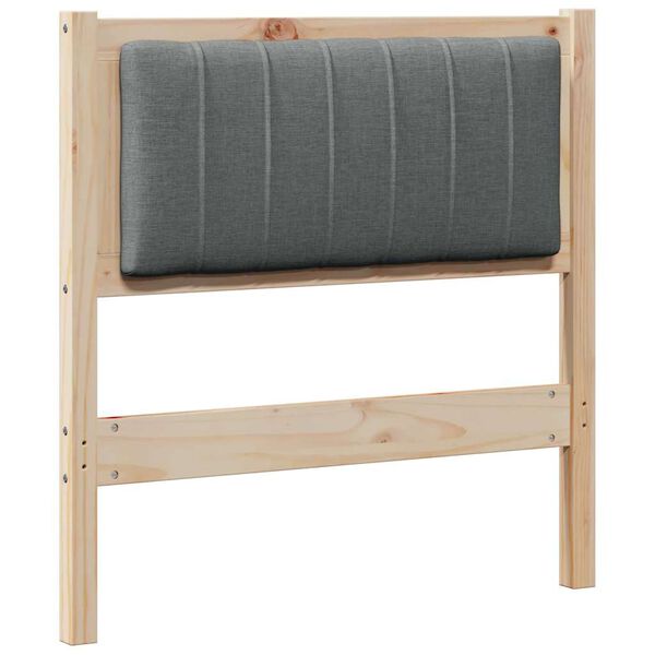 vidaXL Polstret sengegavl med hovedg&aelig;rde Brun 75 cm Massiv fyrretr&aelig;