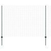 vidaXL Eurohegn med stolpe 10 x 1,5 m PVC-belagt st&aring;l Gr&oslash;n Mesh