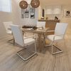 vidaXL spisebordsstole med cantilever 4 stk. stof hvid