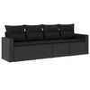 vidaXL sofas&aelig;t til haven 4 dele med hynder polyrattan sort