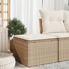 vidaXL haveskammel med hynde 55x55x37 cm polyrattan beige